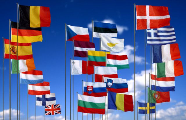 The National European flags in 2007
