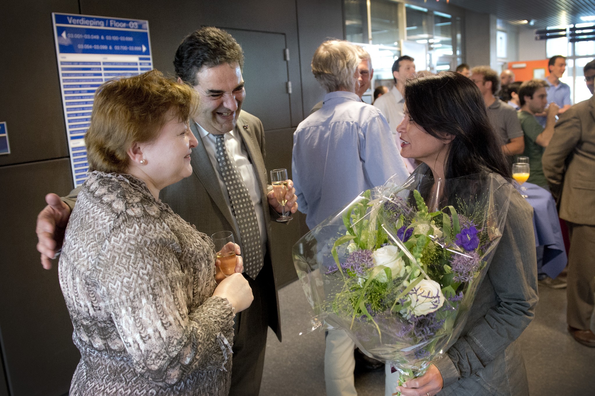 Mikhail en Marina Katsnelson tijdens de receptie in het Hyugensgebouw