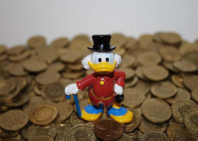 Gevierde uitspraak van Dagobert Duck: 'Mijn lieve geldje, wat heb ik je gemist.' Marco Facci (Creative Commons)