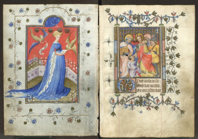 Twee pagina's uit het gebedenboek. Bron: Staatsbibliothek zu Berlin, mgq 42