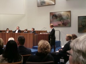 Peggy Bosch vanochtend, tijdens haar promotie.