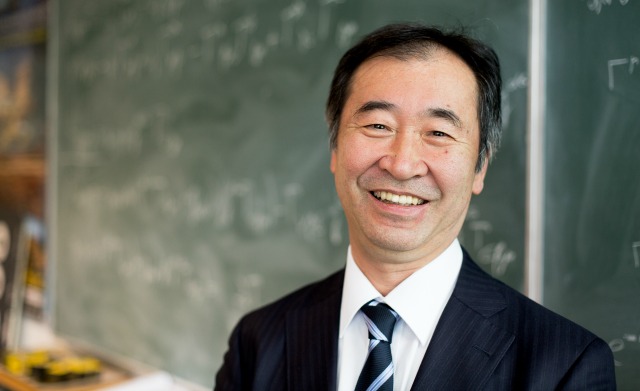 Nobelprijswinnaar Takaaki Takita was vandaag op de Campus. Foto: Joeri Borst.