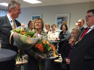 Han van Krieken (links) droeg al een oranje stropdas. Foto: Annemarie Haverkamp