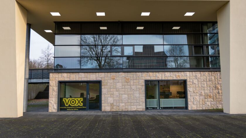 De nieuwe locatie van de Vox-redactie, onderin het Elinor Ostromgebouw. Foto: Frank Schaffels